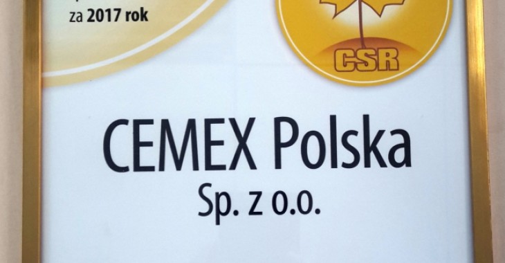 CEMEX Polska ze Złotym Listkiem CSR