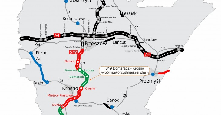 Wybrano najkorzystniejszą ofertę na realizację S19 Domaradz - Krosno